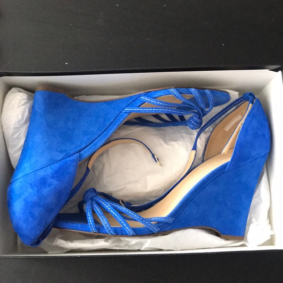 JCrew blue suede wedge sandals - Picture 4 of 4